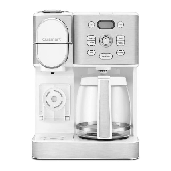 Cuisinart Cafetera de 12 tazas, jarra de vidrio de una sola porción, máquina automática de café caliente y helado, contr