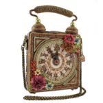 Bolso de mano Mary Frances Time of Your Life BAG 22-580 con cuentas asa superior temática de reloj multicolor