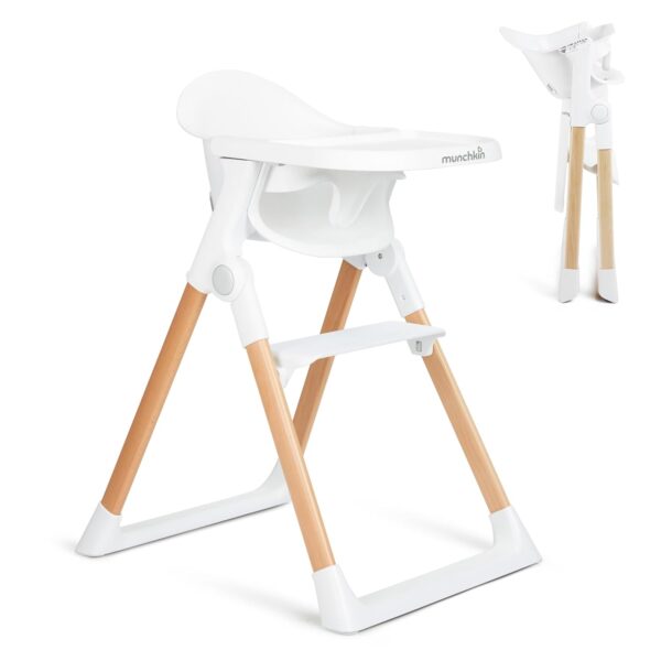 Silla alta para bebés Munchkin Float modelo 17178 plegable color blanco con patas de madera
