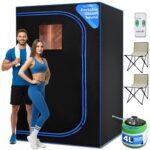 Sauna Portátil SereneLife SLISAU40BK para 2 Personas Vaporizador 4L Negro 6 x 4 Pies
