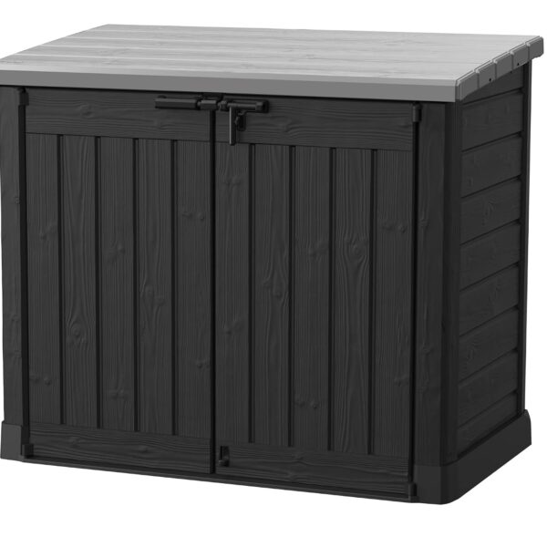 Cobertizo de Almacenamiento Keter Prime XL Resina Negro 57 x 32 x 49 Pulgadas Puertas Dobles