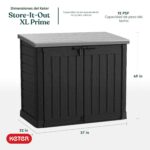 Cobertizo de Almacenamiento Keter Prime XL Resina Negro 57 x 32 x 49 Pulgadas Puertas Dobles