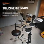 Roland TD-02K V-Drums | Kit de tambor electrónico compacto para principiantes con capacidad de reproducción expresiva, c