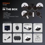 Roland TD-02K V-Drums | Kit de tambor electrónico compacto para principiantes con capacidad de reproducción expresiva, c
