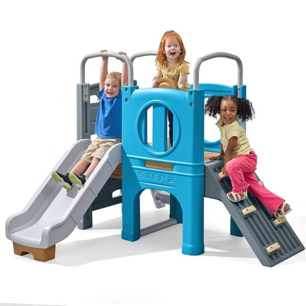 Escalador Infantil Step2 Scout Slide Climber Modelo 4208KR con Tobogán Pared de Escalada Túnel y Volante Dimensiones 72.