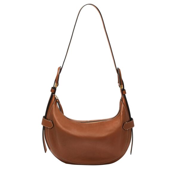 Bolso Hobo Fossil Harwell ZB1847200 Cuero Marrón Forma Media Luna
