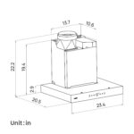 FOTILE EMS6008-CR 24" Campana de cocina de montaje en pared con pantalla táctil, 3 ajustes de velocidad y modo Turbo aut