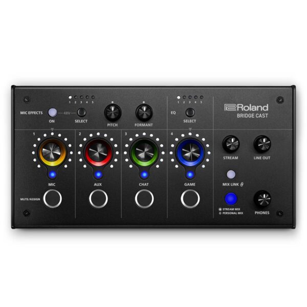 Roland BRIDGE CAST - Mezclador de juegos de doble bus | Interfaz de transmisión de audio profesional y mezclador para ju