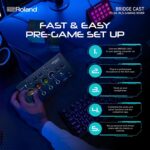 Roland BRIDGE CAST - Mezclador de juegos de doble bus | Interfaz de transmisión de audio profesional y mezclador para ju