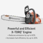 Motosierra Husqvarna 435 a gas 40cc 2.2 HP motor X-Torq 16 pulgadas arranque inteligente color Naranja