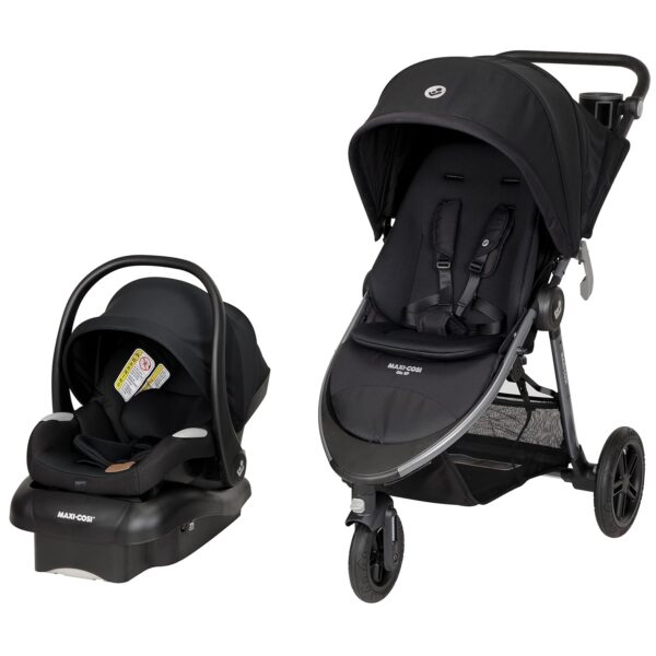 Maxi-Cosi Gia XP Luxe Travel System - Cochecito y asiento de automóvil, ágil maniobrabilidad de 3 ruedas, neumáticos tod