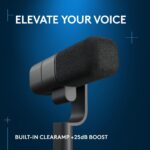 Logitech G Yeti Studio - Micrófono dinámico XLR de estudio activo para juegos, preamplificador ClearAmp activo, cápsula