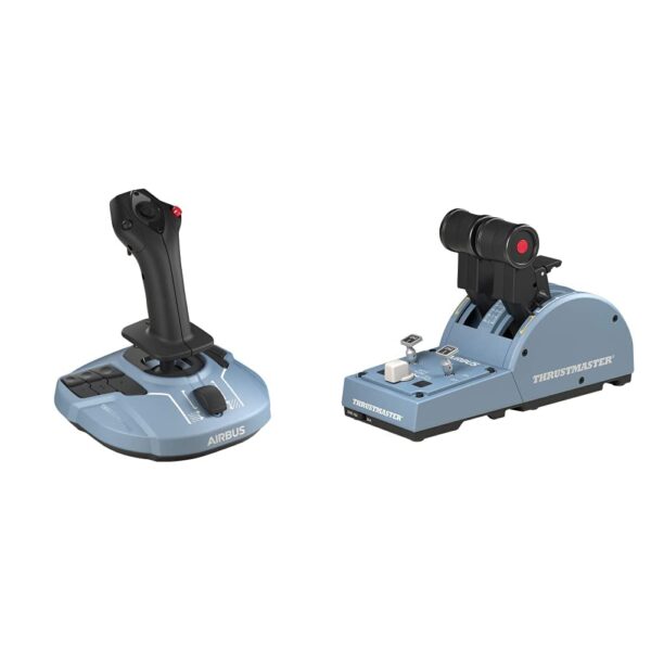 Palanca de Mando Thrustmaster TCA Sidestick Airbus Edition y TCA Quadrant Airbus Edition Azul para PC Windows