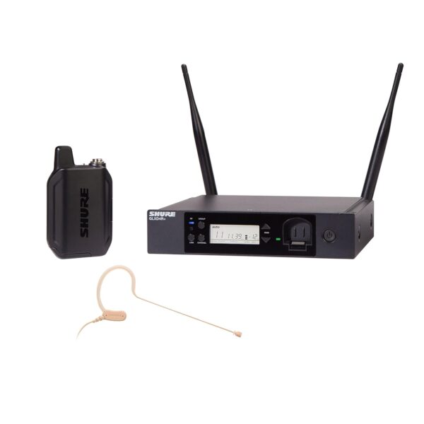 Shure GLXD14R+/MX53 Sistema de micrófono inalámbrico digital profesional de doble banda – Batería de 12 horas, alcance d