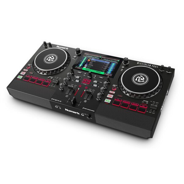 Numark Controlador de DJ Mixstream Pro+ con Separación de Stems, 2 Decks, Transmisión Wi-Fi, Mezclador, Pantalla Táctil