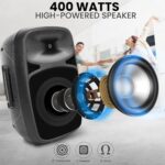 Pyle Potente altavoz PA Bluetooth portátil de 80 W con sonido inalámbrico, sistema de audio recargable para interiores y