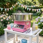 Máquina de Algodón de Azúcar Restaurantware RWT1009P Acero Inoxidable 21 Pulgadas Rosa 1080W
