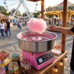Máquina de Algodón de Azúcar Restaurantware RWT1009P Acero Inoxidable 21 Pulgadas Rosa 1080W