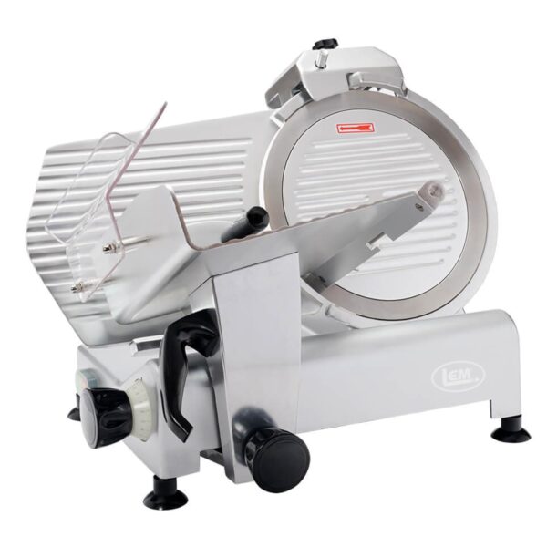 LEM Products BigBite Máquina Cortadora Eléctrica de Carne de Aluminio Fundido de 12 Pulgadas con Afilador Incorporado, P