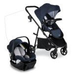Sistema de Viaje para Bebé Britax Willow Brook Modelo S14451600 Asiento de Auto con Base Aspen y Cochecito Navy Glacier
