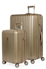 Equipaje Rígido Expandible SwissGear 7910 Set 2 Piezas 20 y 27 Pulgadas Color Arena con Bloqueo TSA y Puerto USB Policar