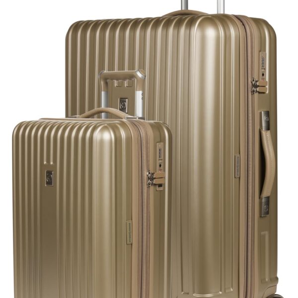 Equipaje Rígido Expandible SwissGear 7910 Set 2 Piezas 20 y 27 Pulgadas Color Arena con Bloqueo TSA y Puerto USB Policar