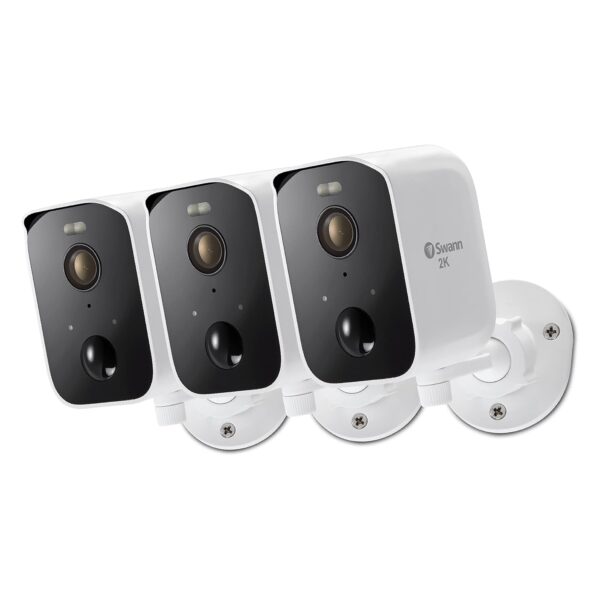 Swann CoreCam Pro Cámara de seguridad inalámbrica, 2K HD, interior/exterior, hogar, foco, conversación y sirena de 2 vía