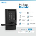 Schlage FE789WBCEN622LAT Encode Century WiFi Latitude Palanca Cerradura de Puerta Inteligente sin Llave con Pantalla Tác