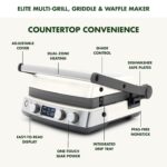 GreenPan Elite Parrilla de Contacto y Plancha Multifunción 7 en 1, Antiadherente Cerámico Saludable, Placas para Parrill