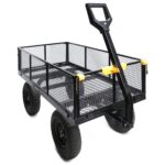 Olympia Tools Carrito de jardín de acero de 1,000 libras y 6 pies cúbicos, carro resistente, con lados de malla extraíbl