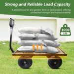 Olympia Tools Carrito de jardín de acero de 1,000 libras y 6 pies cúbicos, carro resistente, con lados de malla extraíbl