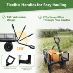Olympia Tools Carrito de jardín de acero de 1,000 libras y 6 pies cúbicos, carro resistente, con lados de malla extraíbl