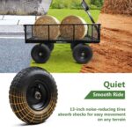 Olympia Tools Carrito de jardín de acero de 1,000 libras y 6 pies cúbicos, carro resistente, con lados de malla extraíbl