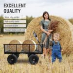 Olympia Tools Carrito de jardín de acero de 1,000 libras y 6 pies cúbicos, carro resistente, con lados de malla extraíbl
