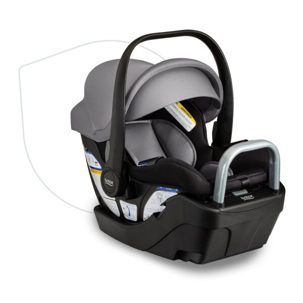 Asiento infantil de automóvil Britax Willow S E1C993K con base Alpine orientado hacia atrás ónix grafito