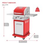Parrilla de Gas Nexgrill 720-0864R 2 Quemadores 401 Pulgadas Cuadradas 28000 BTU Rojo