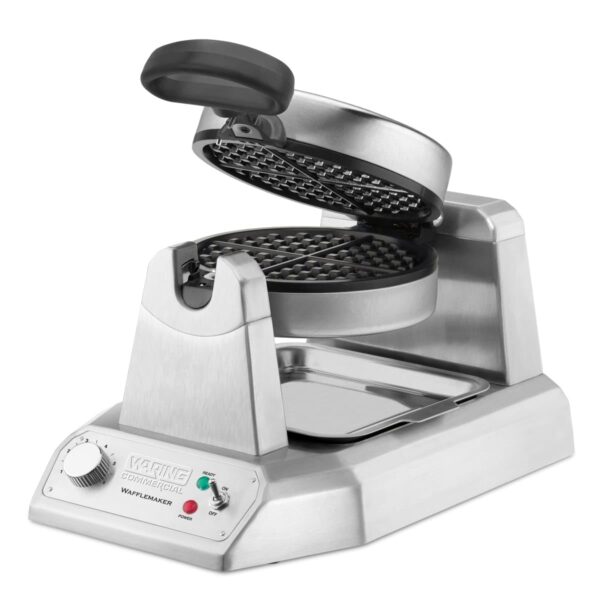 Waring Máquina de gofres clásica comercial, 35 gofres por hora, función giratoria para hornear uniformemente, platos ant