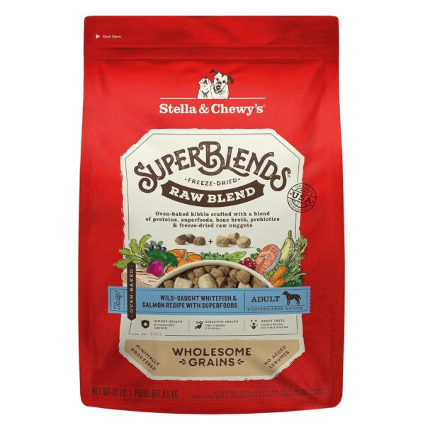 Alimento para Perro Stella & Chewy's SuperBlends Mezcla Cruda Pescado Blanco y Salmón Bolsa 21 lb