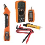 Kit de Probador Eléctrico Klein Tools 80101 MM320 6 Piezas Multímetro NCVT3P RT250 Negro con Funda 69401