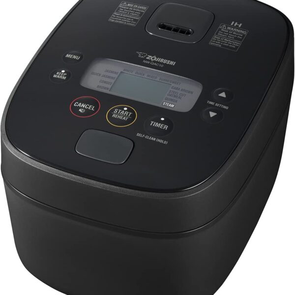 Zojirushi NW-QAC10 - Arrocera y calentador de inducción de 5.5 tazas con superficie plana y sartén de cocción personaliz