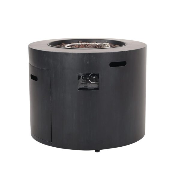 Pozo de Fuego Christopher Knight Home Wellington 317233 Circular de Hierro Negro Cepillado 40000 BTU