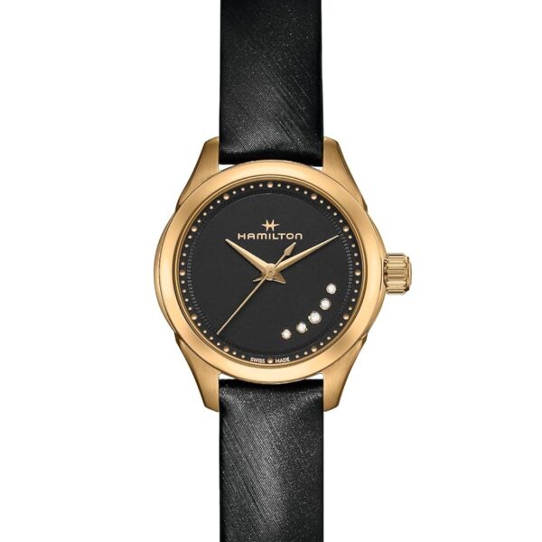 Reloj Hamilton Jazzmaster Lady H32121430 para Mujer Caja de Acero Inoxidable 26 mm Esfera Negra Cristal de Zafiro Movimi