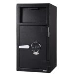 Caja fuerte digital de depósito de 13.7 x 15.7 x 27.2 pulgadas, caja fuerte electrónica de acero con teclado, caja de bl