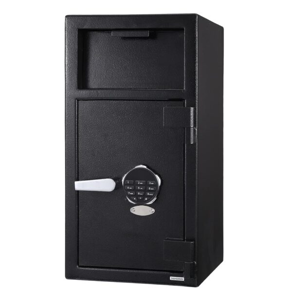 Caja fuerte digital de depósito de 13.7 x 15.7 x 27.2 pulgadas, caja fuerte electrónica de acero con teclado, caja de bl