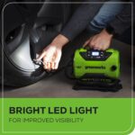 Inflador de Neumáticos Inalámbrico Greenworks IFF401 40V 160 PSI Verde