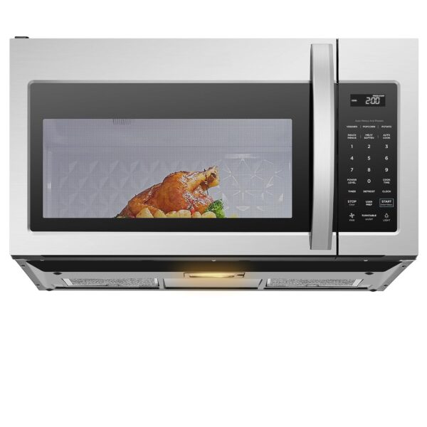 Midea MOR17BSA-SS 1.7 pies cúbicos Horno de microondas para instalar sobre la estufa con panel táctil inteligente, menú