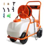 Pulverizador de Jardín VEVOR KF-60C-1 15 Galones con Batería Carrito con Ruedas Manguera 126 Pies 8 Boquillas 2 Varitas