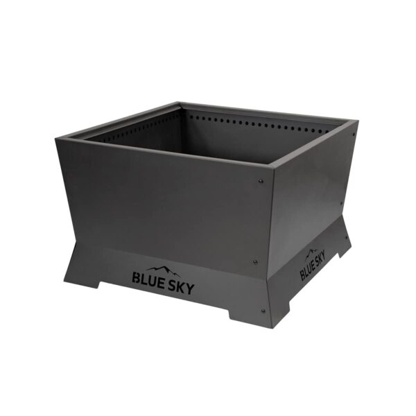 Fogata Cuadrada sin Humo Blue Sky Outdoor Living SFP28SQ-BC 28 Pulgadas Acero Negro