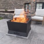Fogata de Patio Blue Sky Outdoor Living Modelo SFP28SQ-B Cuadrada Sin Humo Acero Negro 28x28x18 pulgadas