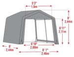Cobertizo de Almacenamiento Scotts 70494 8x8x8 pies Verde Impermeable con Marco de Acero
